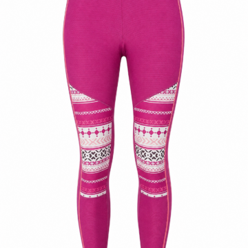 Magenta Geometric Pattern High-Waist Athletic Leggings
