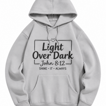 Light Grey Graphic Pullover Hoodie