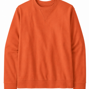 Orange Relaxed Fit Long-Sleeve Crewneck Sweatshirt