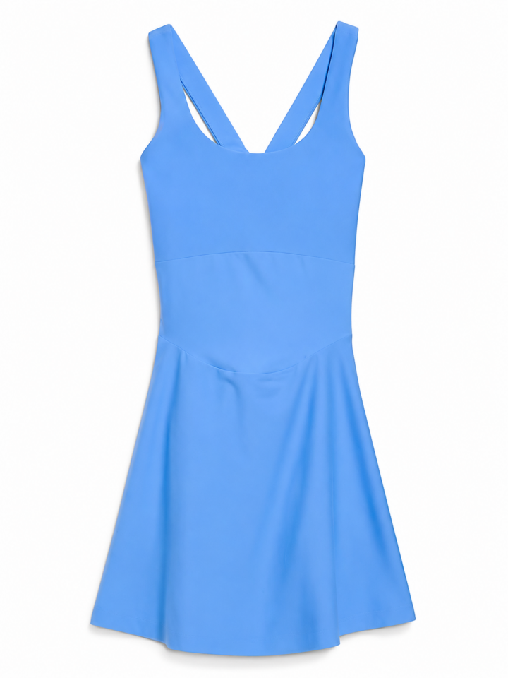 Light Blue Sleeveless Fit-and-Flare Dress