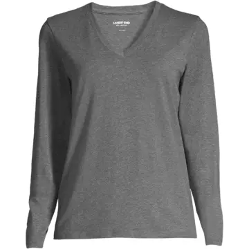 Heather Gray V-Neck Long Sleeve T-Shirt