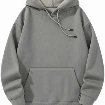 Solid Grey Pullover Hoodie