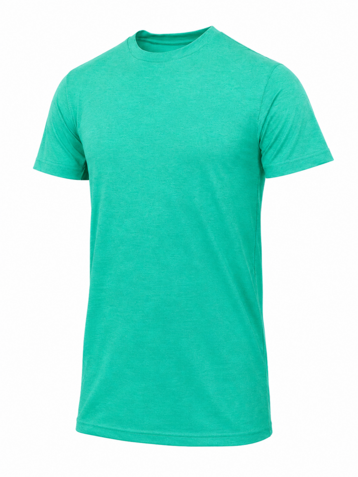 Bright Teal Heathered Crew Neck T-Shirt