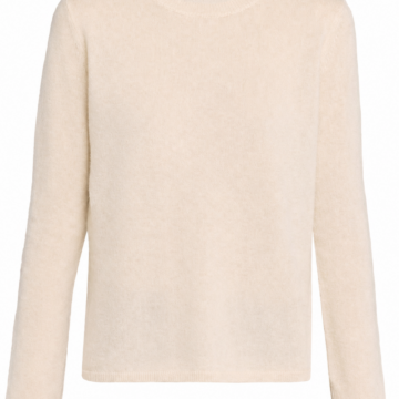 Cream Classic Crewneck Fine Gauge Sweater